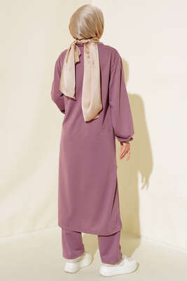 Yırtmaçlı Uzun İkili Takım Magenta - Yılın Fırsatı