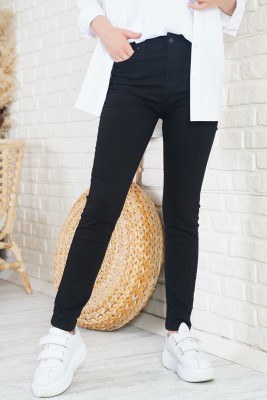 Yüksek Bel Büyük Beden Siyah Jean