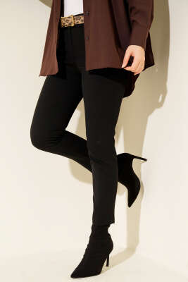 Yüksek Bel Kemerli Siyah Pantolon - MISRA