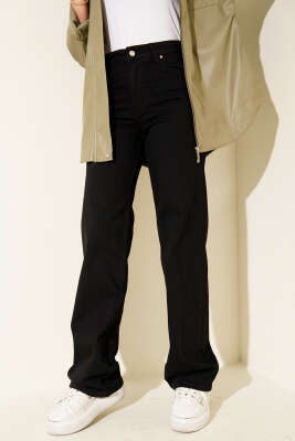 Yüksek Bel Palazzo Pantolon Siyah - HEPYEK